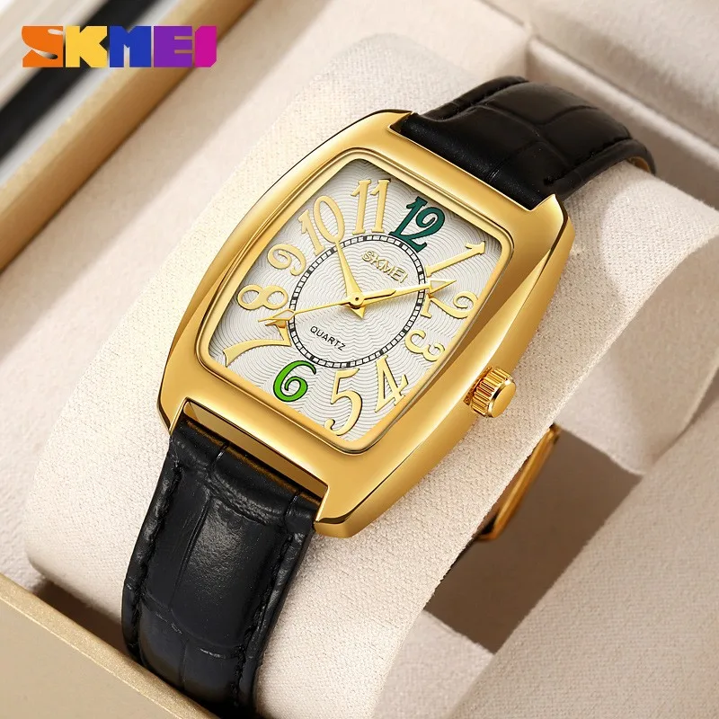 Casual Pelle SKMEI 2254 Uomo Quarzo BusinWoman Personalità impermeabile