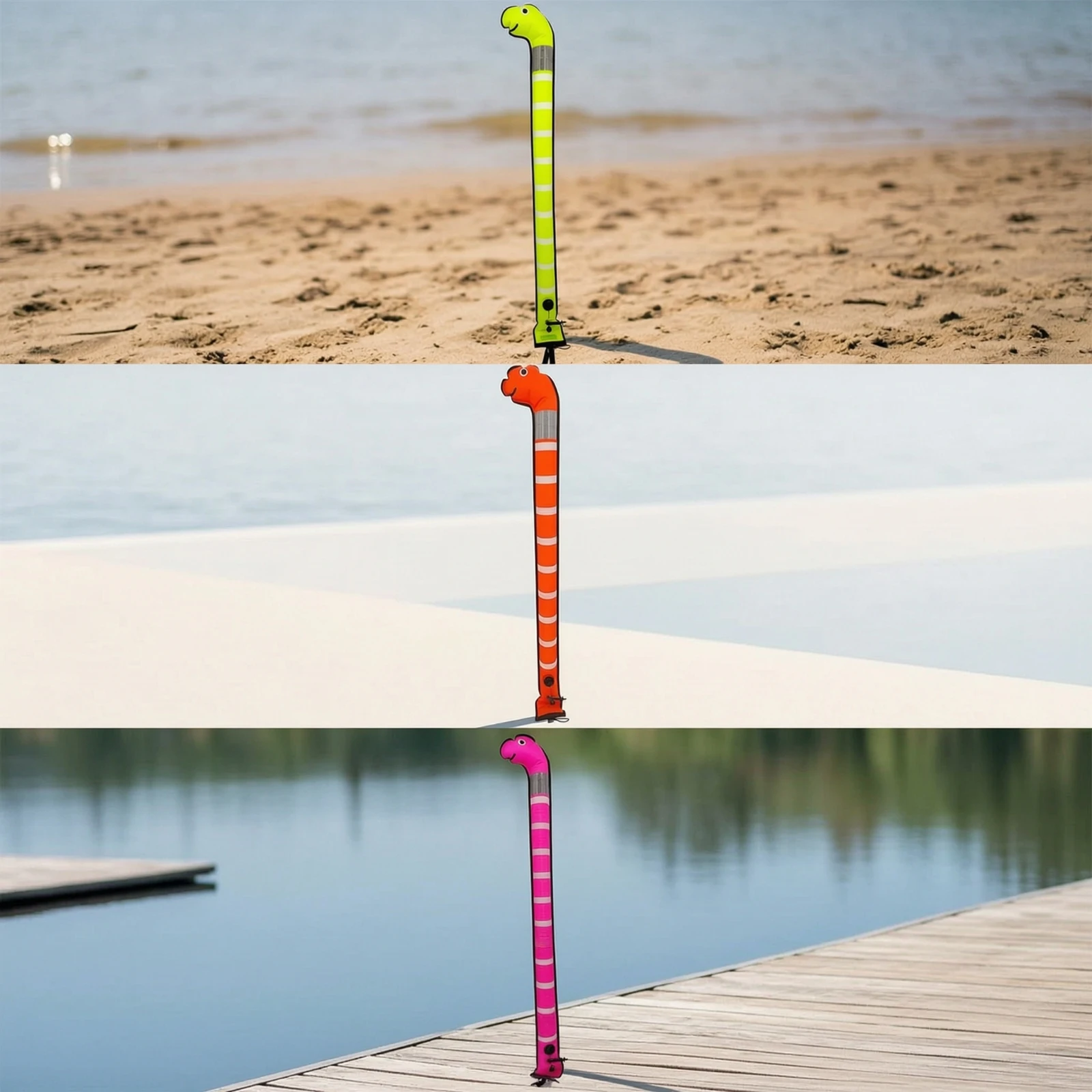 Picture 5: Dive Buoy with Strap High Visibility SMB Safety Sausage Lightweight Diving Equipment Tear Resistant for Scuba Divers, Open Water