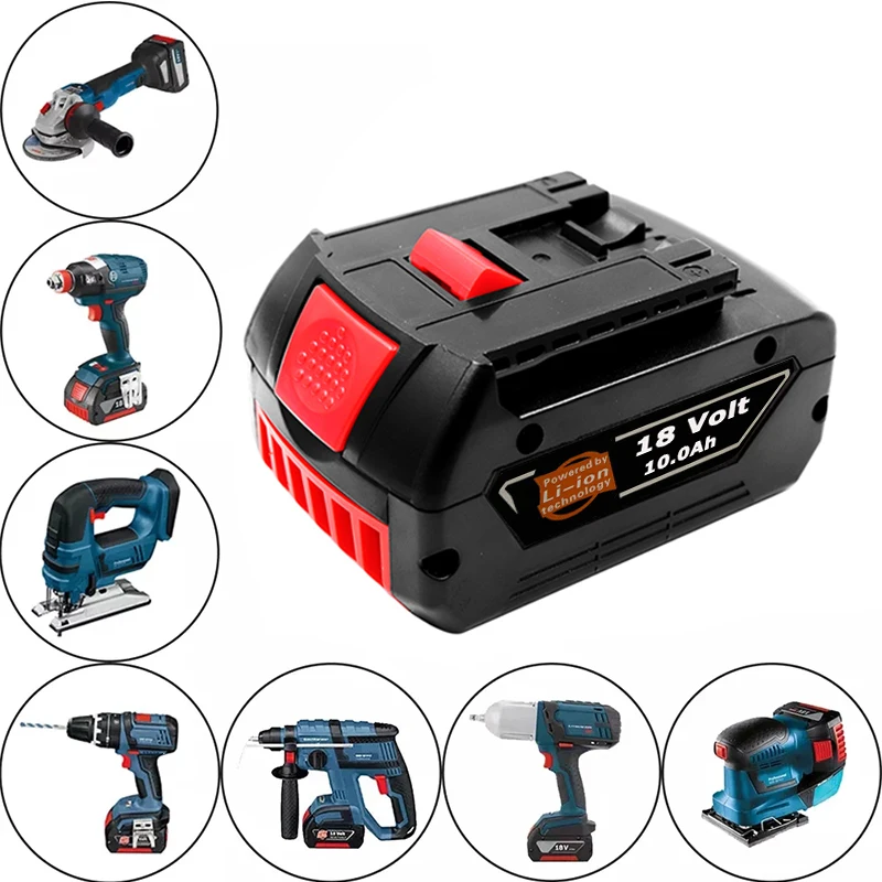 Batteria ricaricabile agli ioni di litio 18V 10.0A per Bosch 18V Power tool Backup 10000mah sostituzione portatile indicatore luminoso BAT609