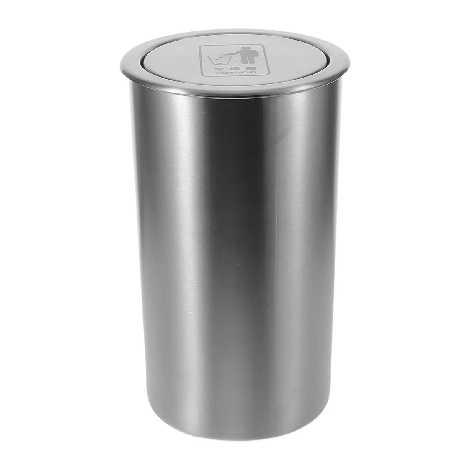 

Round Stainless Steel Embedded Trash Can Drop-in Counter Trash Bin Swing Lid Hygienic Easy Clean Built-in Kitchen Recessed