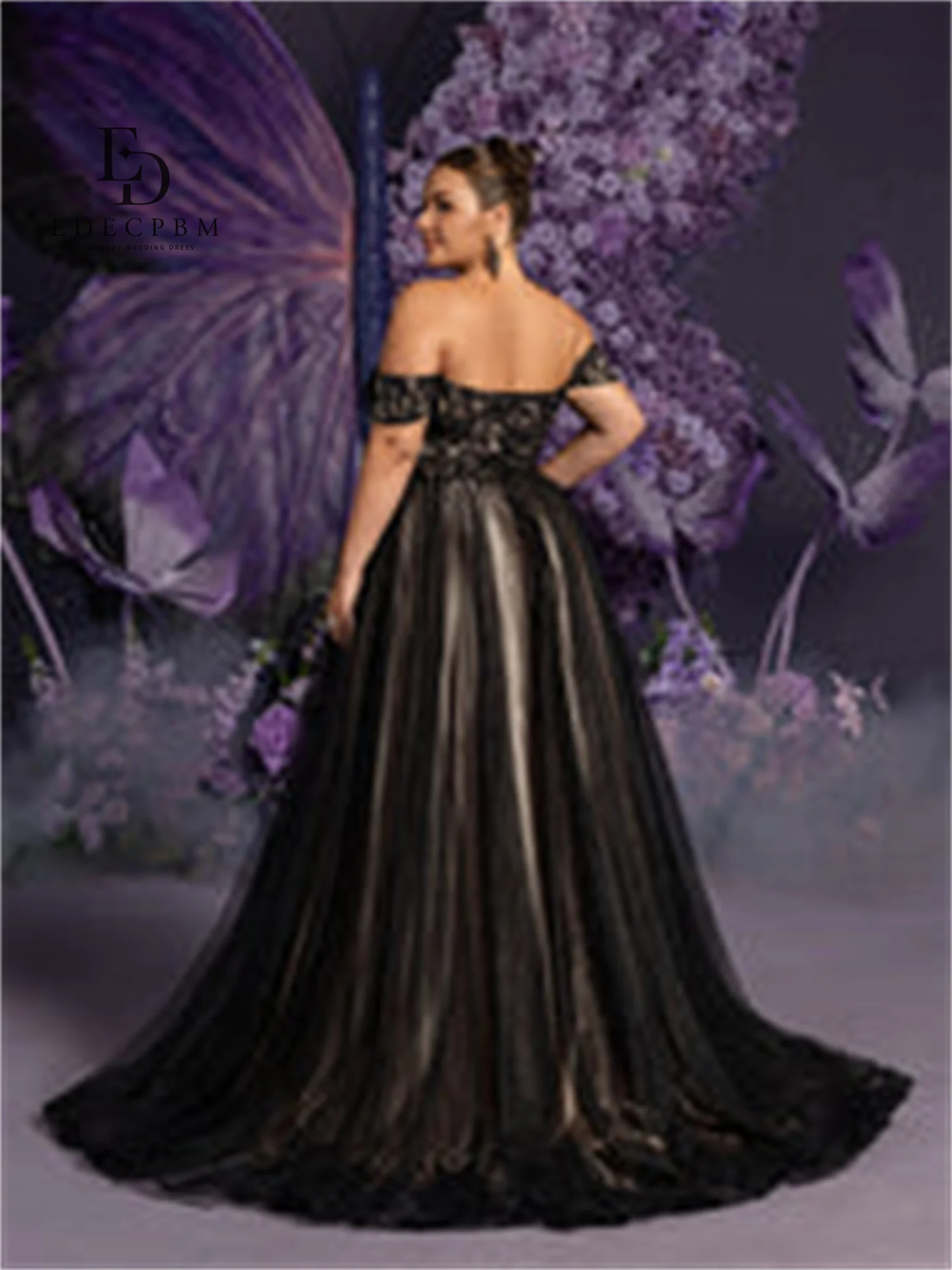 EDECPBM robe De bal brillante pour femmes robe De soirée robes De Festa noir robes personnalisées pour Occasions spéciales dentelle
