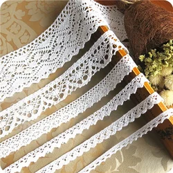 Bianco 100% cotone pizzo Trim fai da te fatto a mano festa di nozze decorazione artigianale accessori per cucire nastro di pizzo all'uncinetto 1 metri