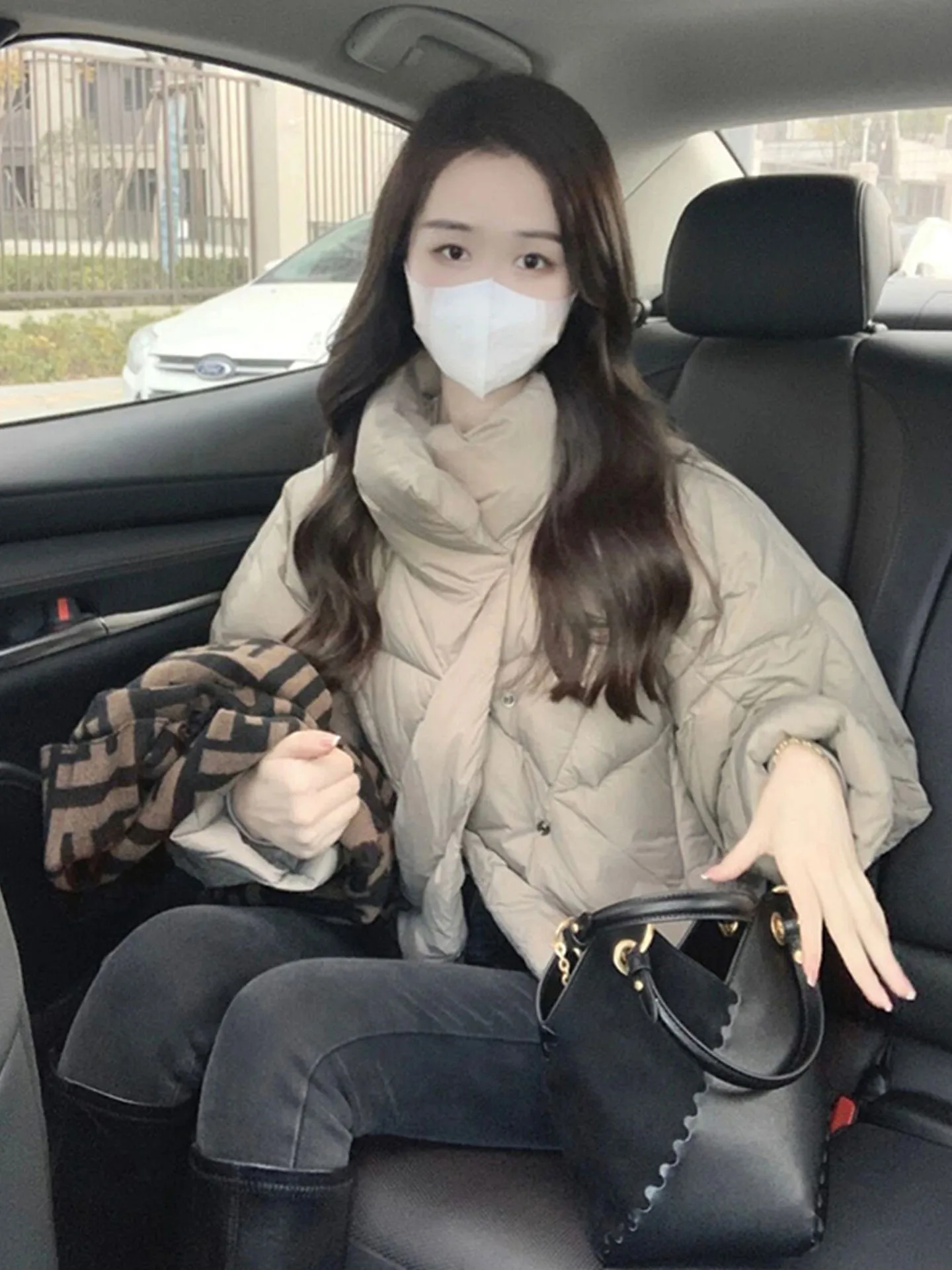 Coreano Sle Leve Or Puffer Jaet Casaco preguiçoso feminino Pão Sle Inverno Thi Casacos Commute Faion Poliéster F...