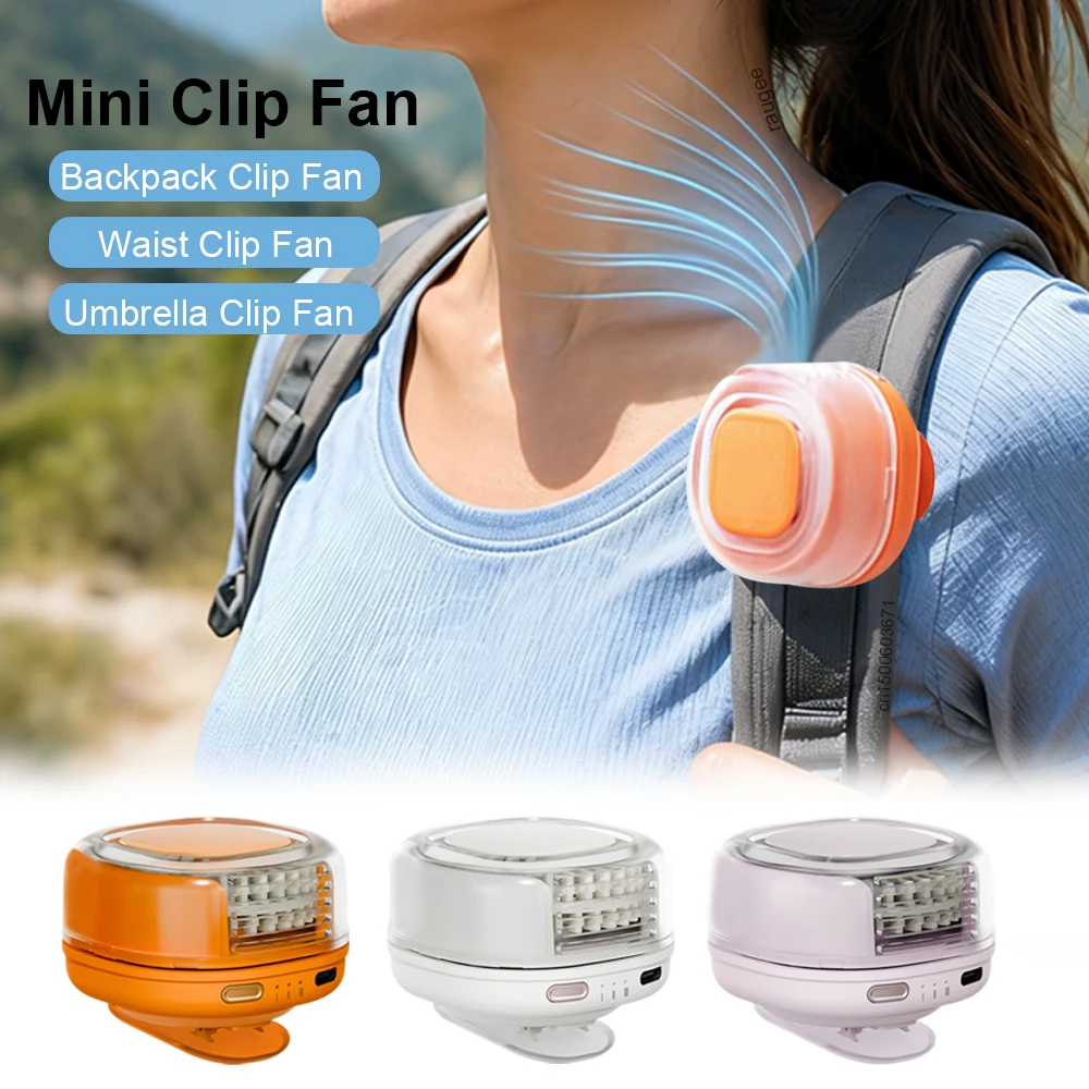 

Portable Backpack Clip Fan Waist Clip Fan Rechargeable 3 Speed Adjustable Strong Airflow Cooling Fan for Outdoor Mini Clip Fan