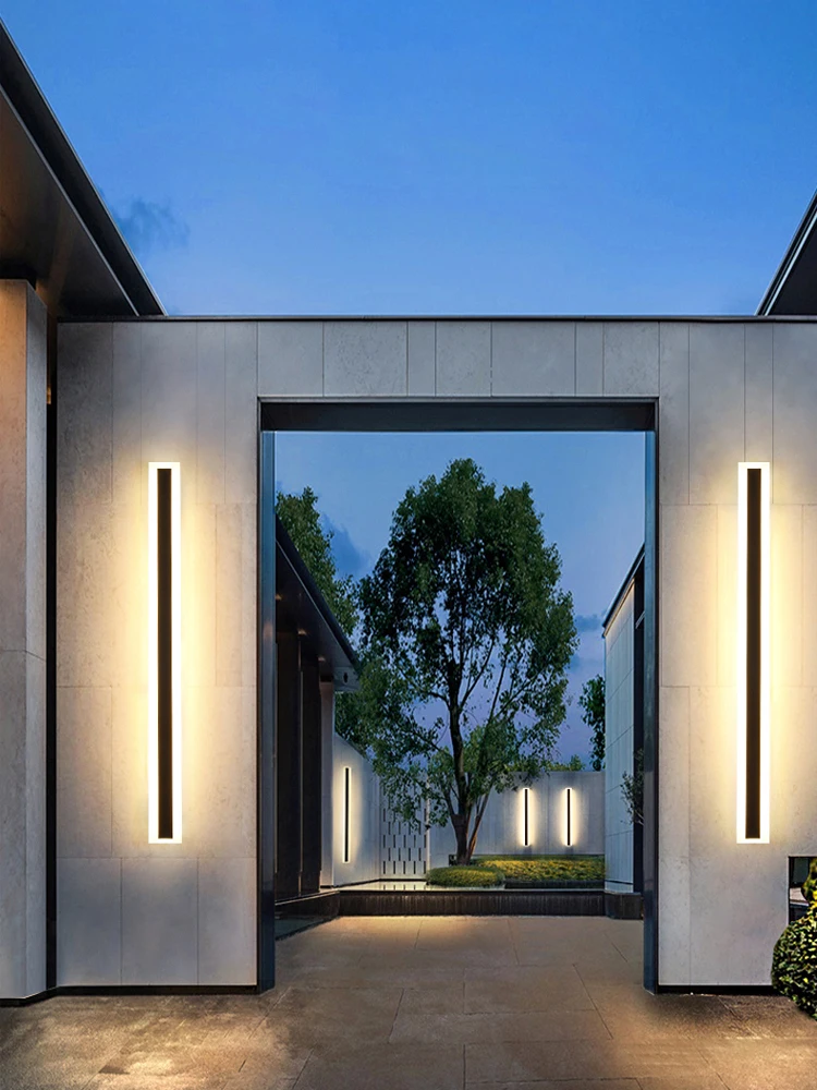 Outdoor Long Strip Wall Lamp Sunshine Room Entrance Light Rainproof Corridor Entrance Waterproof Strip Garden Villa Ceiling Lamp