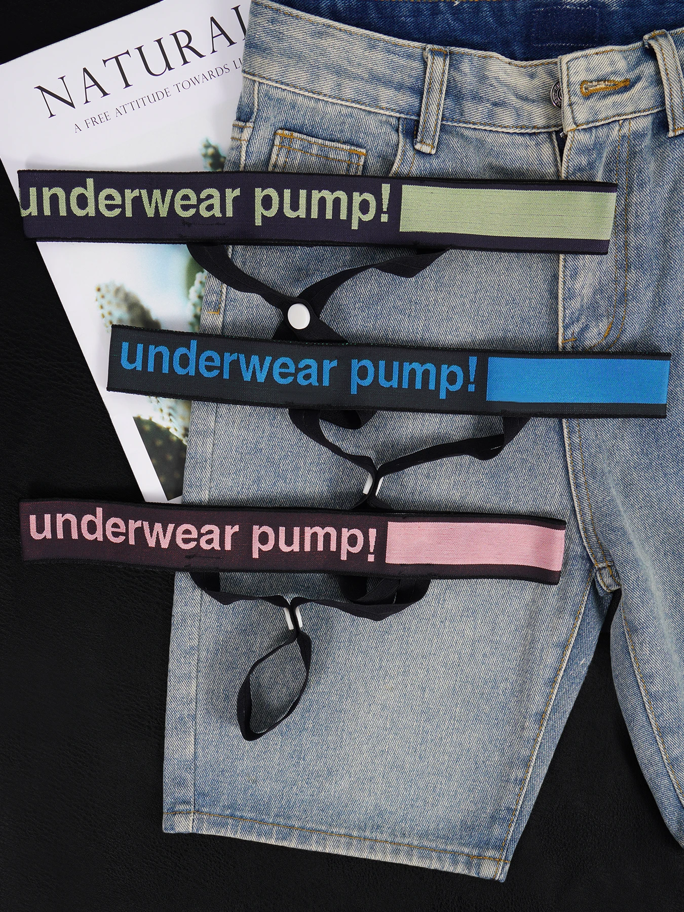 

3 PCS Men's Button Ring Thong with Pouch Strap, Colorblock Letter High Elastic Waistband Fashion Trend Underwear