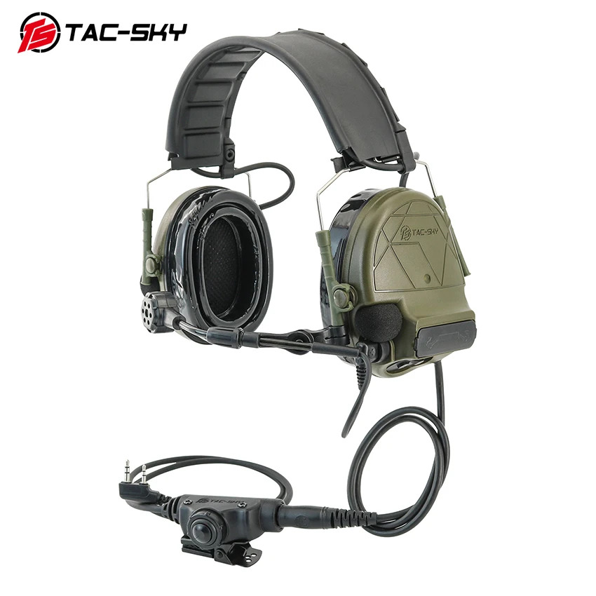 TAC-SKY Digitale Chip DSP Tactische Headset TSC5 XPI Ruisonderdrukking Gehoorbescherming Moffen Airsoft Schieten Jacht Hoofdtelefoon