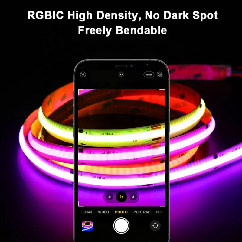 5m 10m WS2811 COB LED Strip Kit 24V 720 LEDS/m Music Sync Smart RGB Dream Color Changing LED Tape For Home Room Party Decor