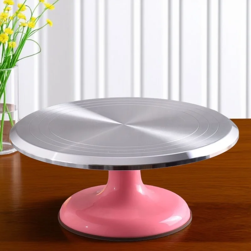 10/12 Inch Aluminum Alloy Cake Turntable, Baking and Decorating Table, Birthday Full Set of Tools, Molds, Rotating Tray Maker