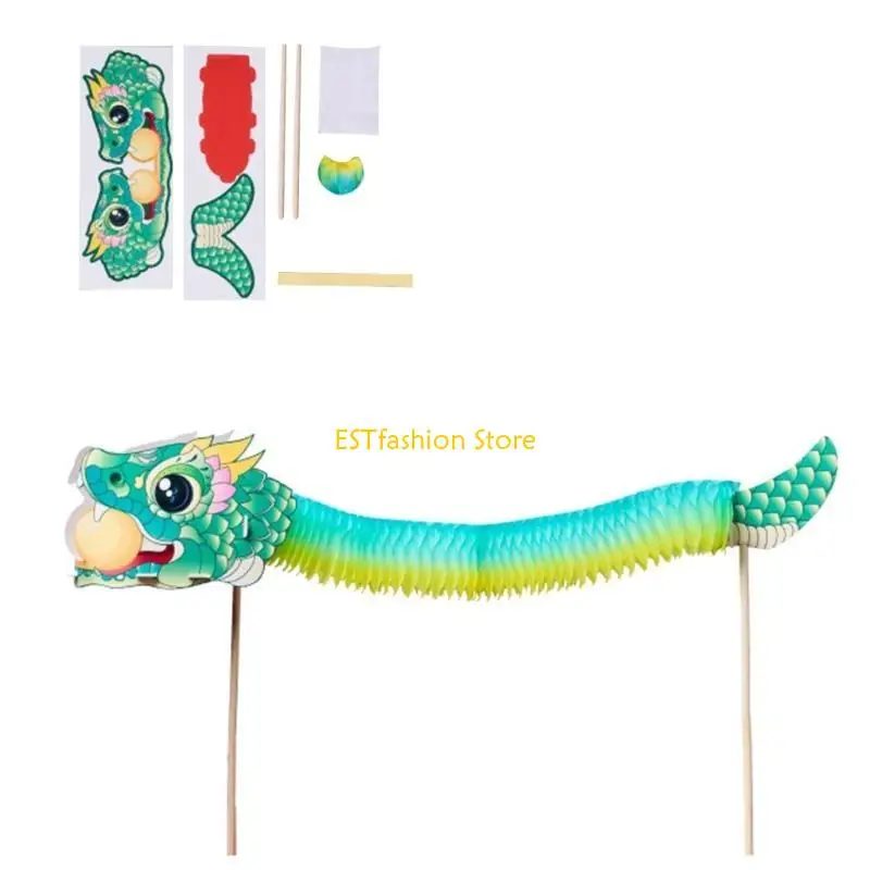 Y5GC Handgemaakte Chinese papieren Puppet Dance Snake Assembly speelgoed Set voor kinderen Tieners volwassen