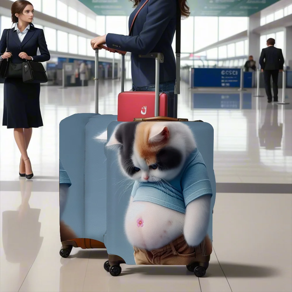 

1PC kitten print suitcase coverdurable men's and women's suitcases/covers travel accessories perfect for business trips