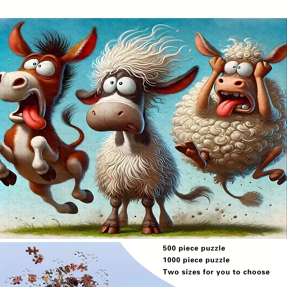 Puzzle pour adultes, 500/1000 pièces, casse-tête évalent à grande échelle avec motifs complexes, boîte Portable pour famille Gam