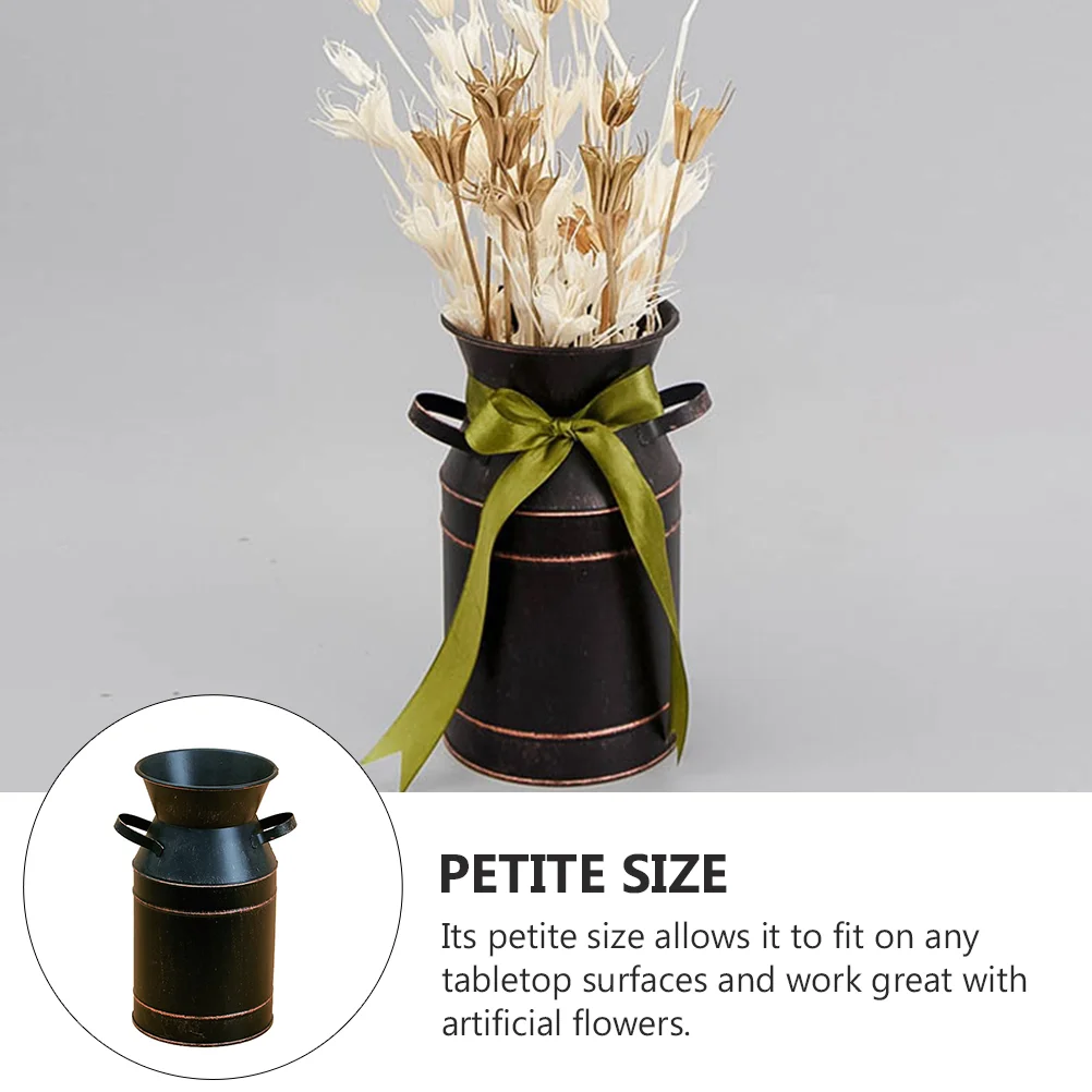 Tin Flower Bucket Iron Retro Decor Dining Table Rustic Vase Decorations Vases Pot