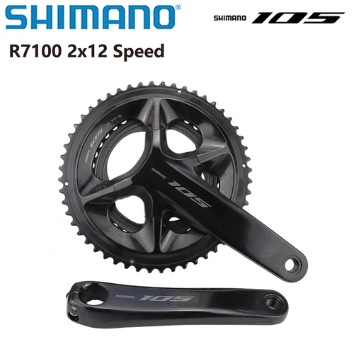 Platos y bielas Shimano 105 R7100 2x12 velocidades 165/170/172,5/175mm 52-36T/50-34T manivela de bicicleta de carretera 2x12S rueda de cadena piezas originales