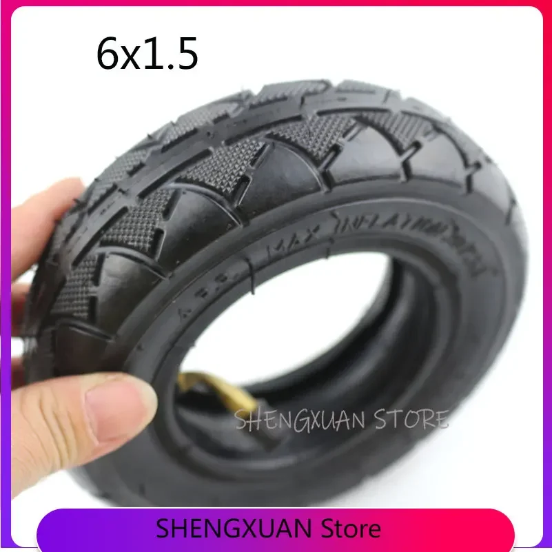 Free Shipping 6X1.5 Tires 6 Inch Tyre & Inner Tube Set Hub Electric Scooter Wheel Chair Truck 6x1 1/2