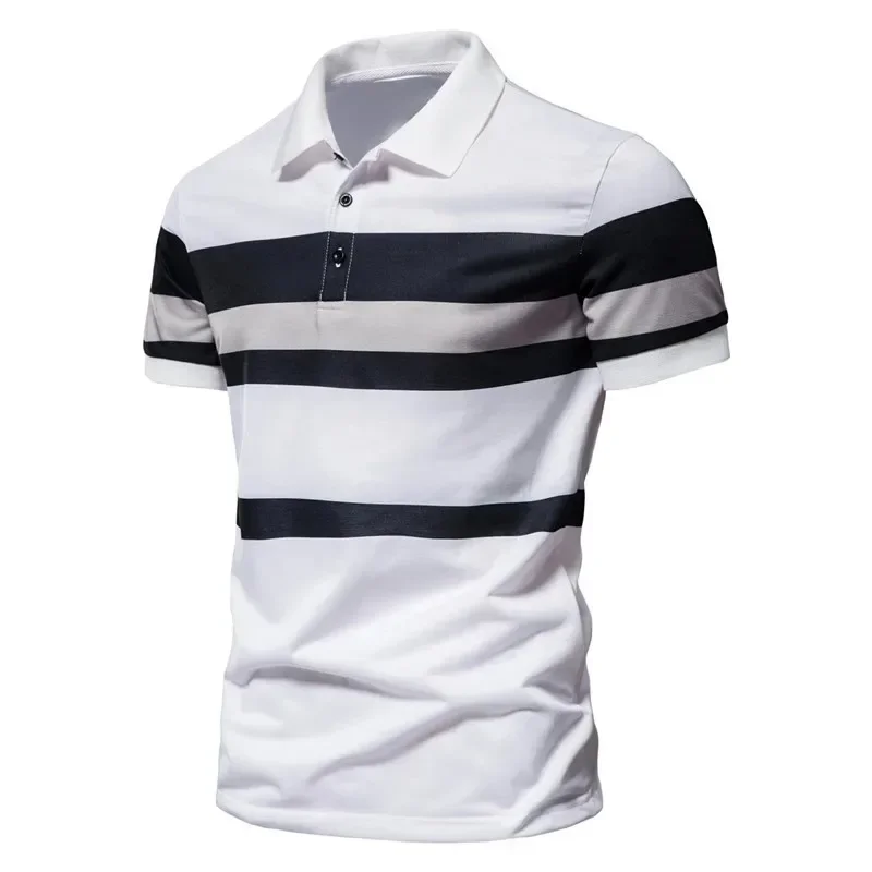 2 Colors!2024 Mens Summer Fashion T-Shirts Lapel Quick drying Anti Pilling Short-sleeved  Business Casual Polo Shirts Tee