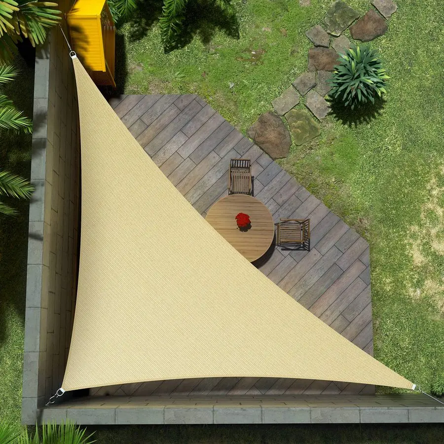 

12 x 12 x 17 Beige Right Triangle Sun Shade Sail Canopy Awning Cloth AGTAPRT12 UV Blockage, Water amp Air Permeable, Heavy Duty