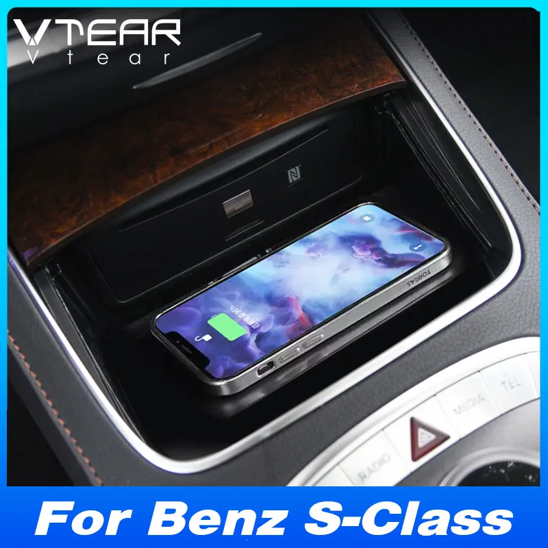 

For Mercedes-Benz S-Class W222 Car Wireless Charger Fast Cell Phone Charging Plate Adapter Interior Modification Accessories