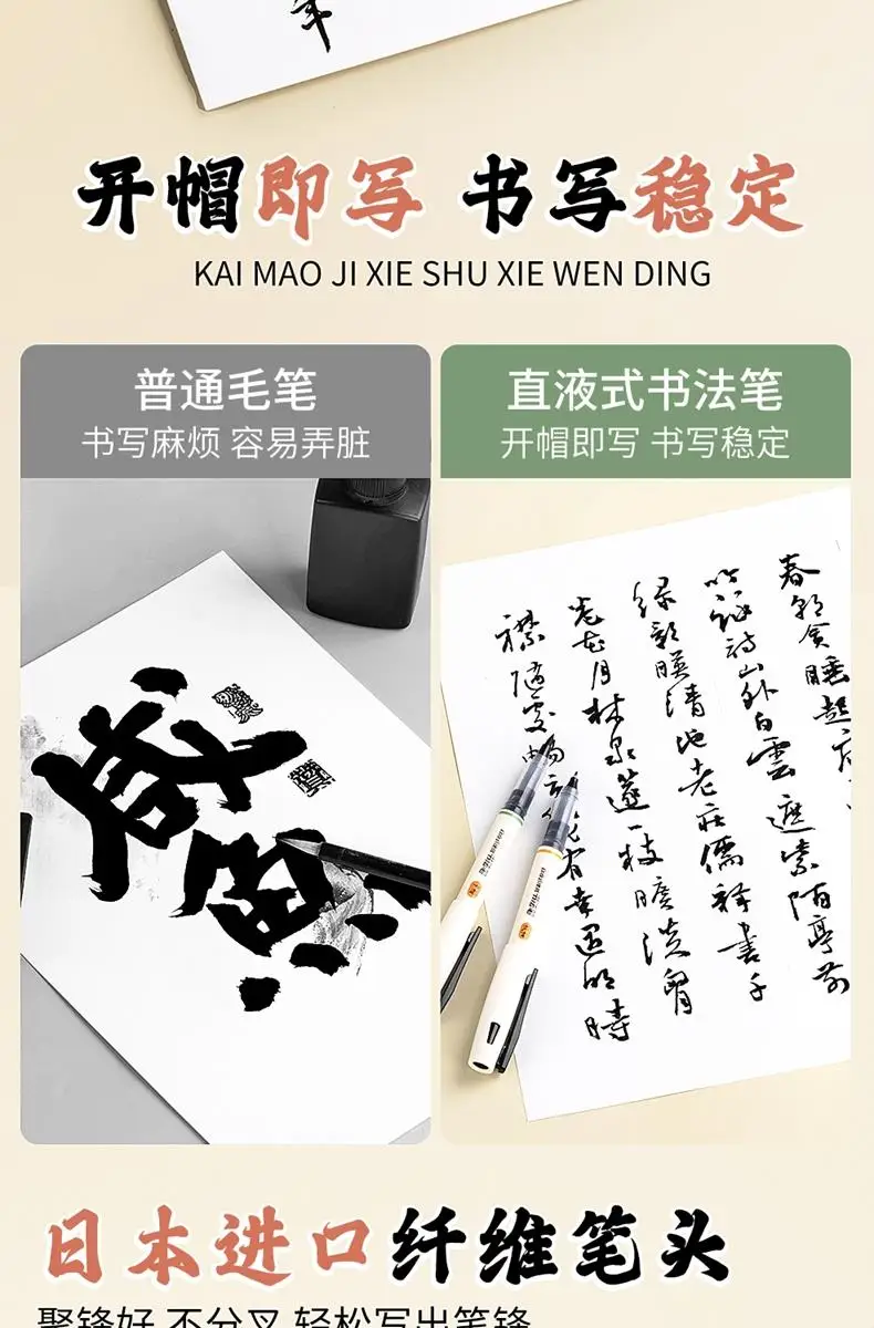 1/2/3PC Gerade flüssige Tinte Kalligraphie Pinsel Stift Für Manga, Zeichnung, Professionelle, Künstler Hand Schriftzug Stift Skizzieren Schreiben – Detail 8