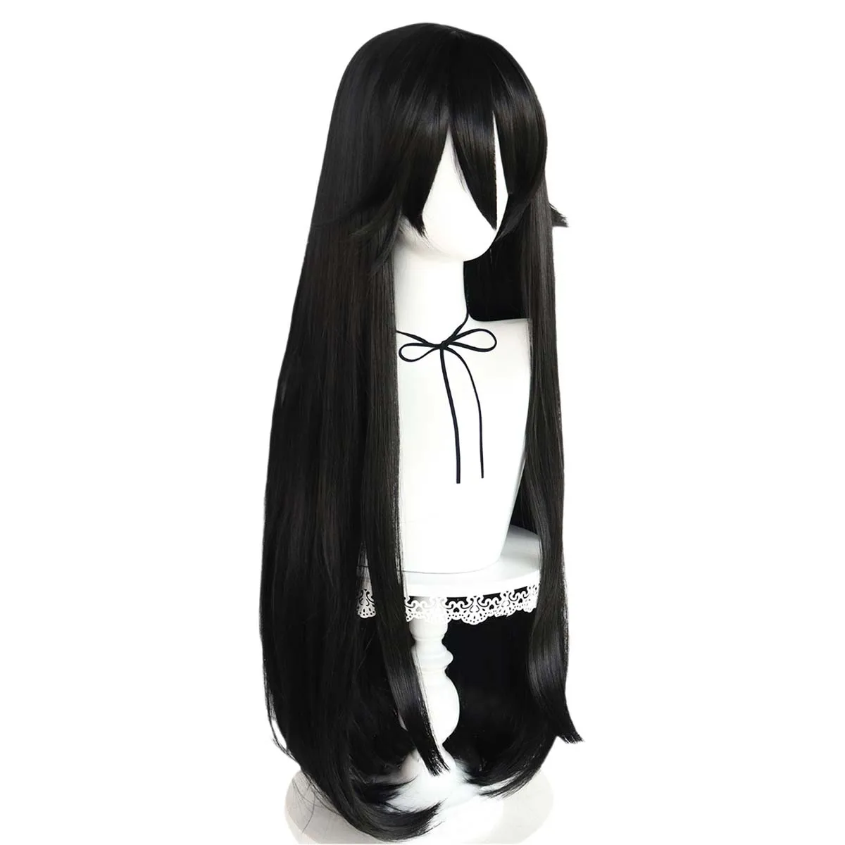 Perruque de cheveux noirs longs et lisses pour femmes, simulateur Yandere Cos Ryoba Aishi