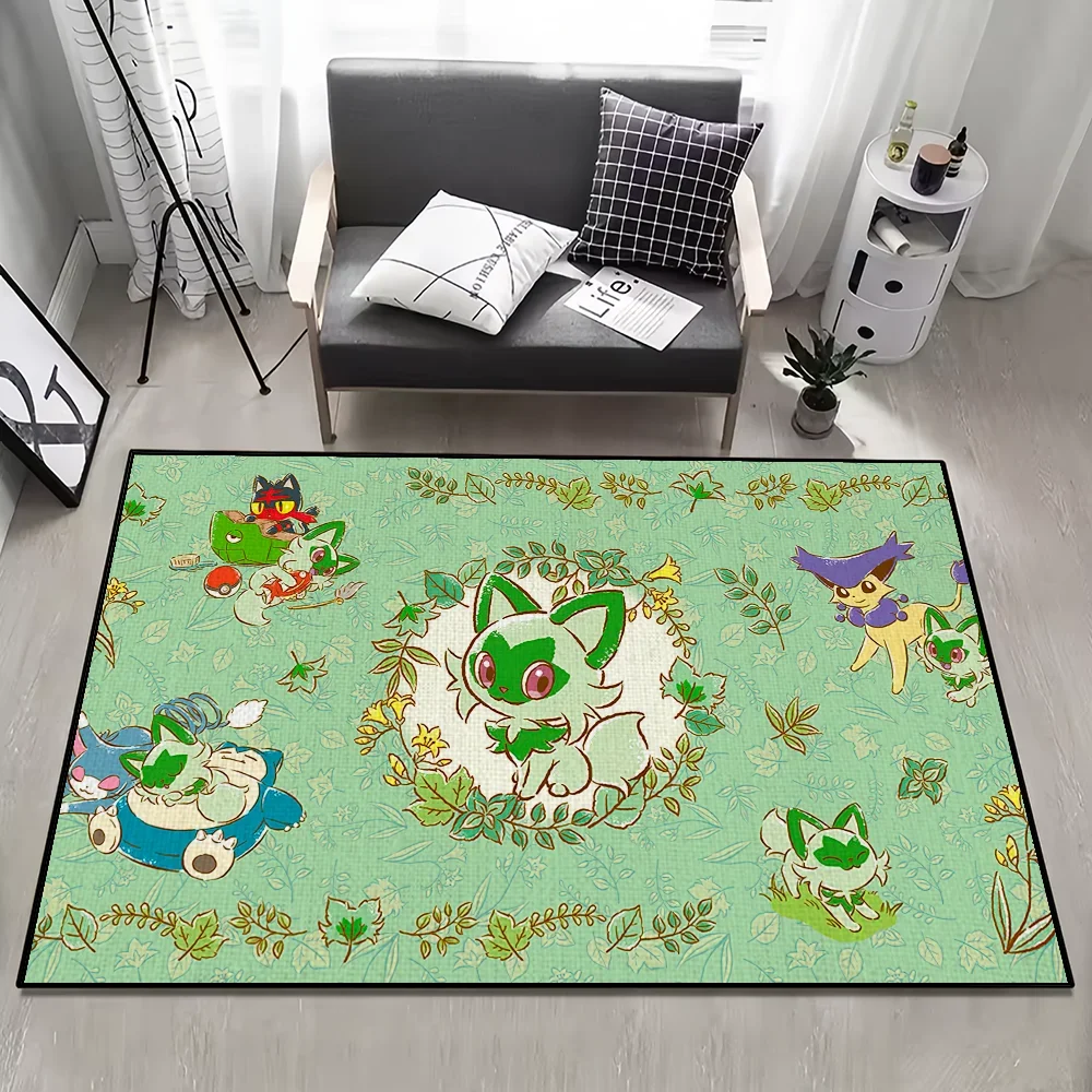 Door Mat Anti-Slip Kitchen Bedroom MINISO Handmade Tufted Rug P-PokEmon Carpet Living Sprigatito Room Entrance Decoration