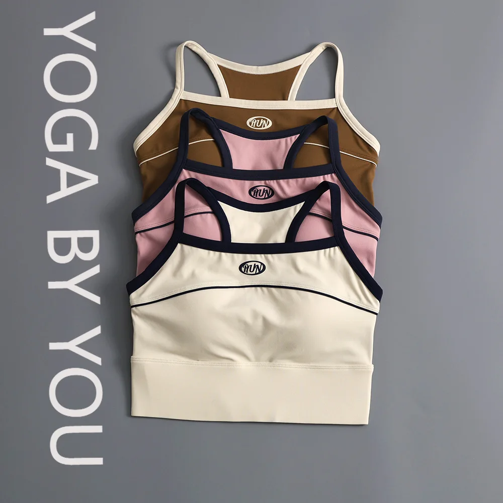 

2025 new running shockproof gathering vest sports underwear integrated beauty back bra advanced yoga clothes outer wear bra summ