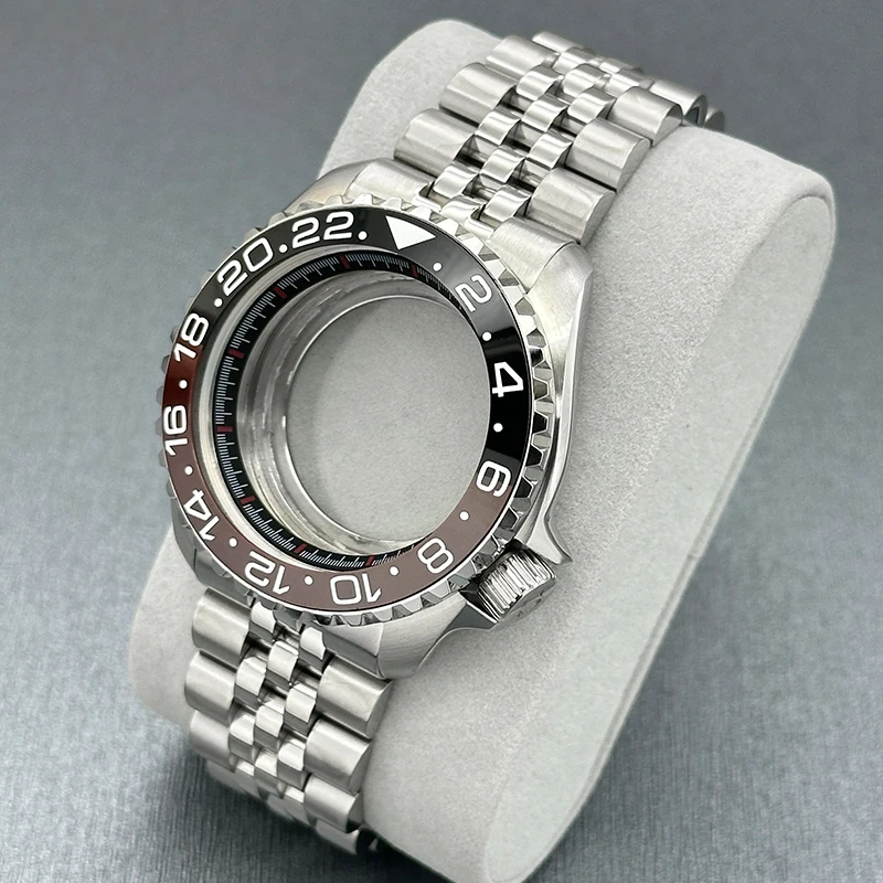 SKX007 Watch Case Strap Set With Dome Sapphire Crystal Glass and Transparent Case Back SKX Case Fit For NH35 NH36 4R 7S Movement