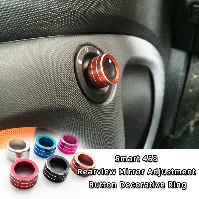 Car Styling For  Smart 453 Fortwo Forfour Car Rearview Mirror Adjustment Button Decorative Ring Knob Trim Cover