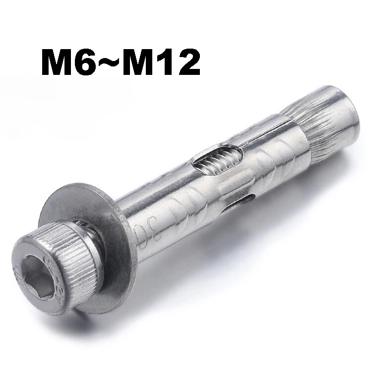 1Pcs 304 Stainless Steel Hex Socket Cap Head Expansion Anchor Bolt M6 M8 M10 M12 Concrete Anchor Built-in Tension Screw Bolts