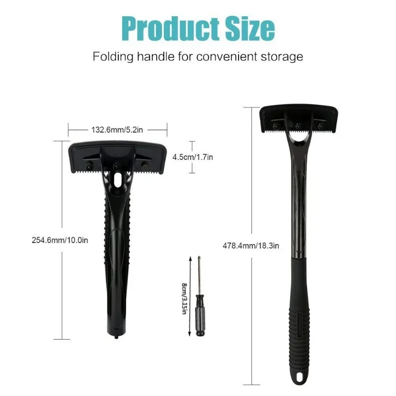 1Pc Manico Lungo Tripla Lama Pieghevole Indietro Rasoio Corpo Rasoio Indietro Trimmer Corpo Gamba Rasoio Rasoio Epilatore Strumento di Rimozione Dei Capelli