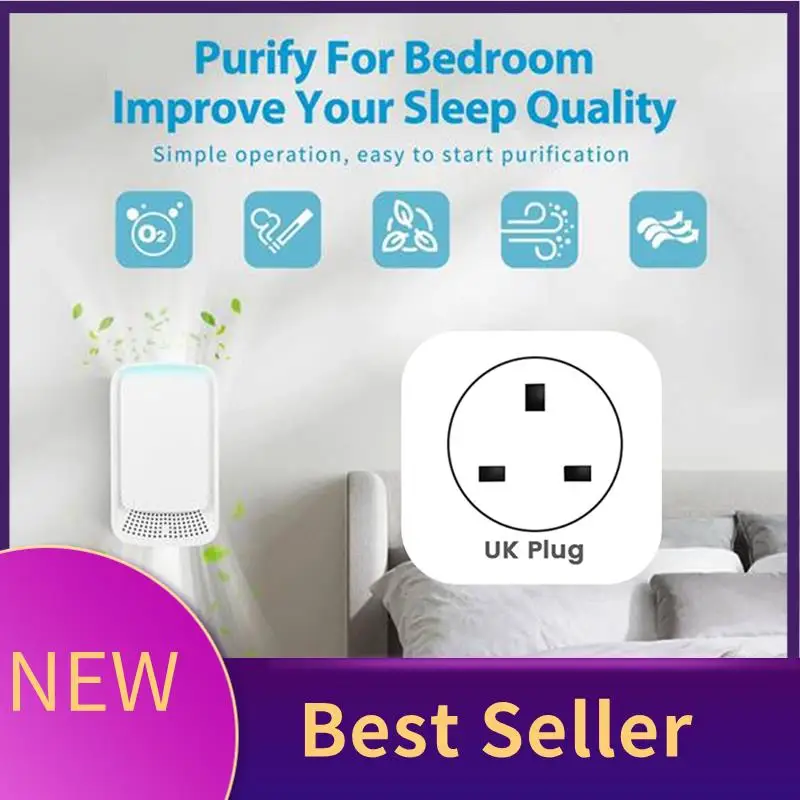 

B46C Тихий подключаемый очиститель воздуха для дома, технология отрицательного ионизатора для спальни, домашних животных, мини-очистка воздуха, 2 шт., британская вилка