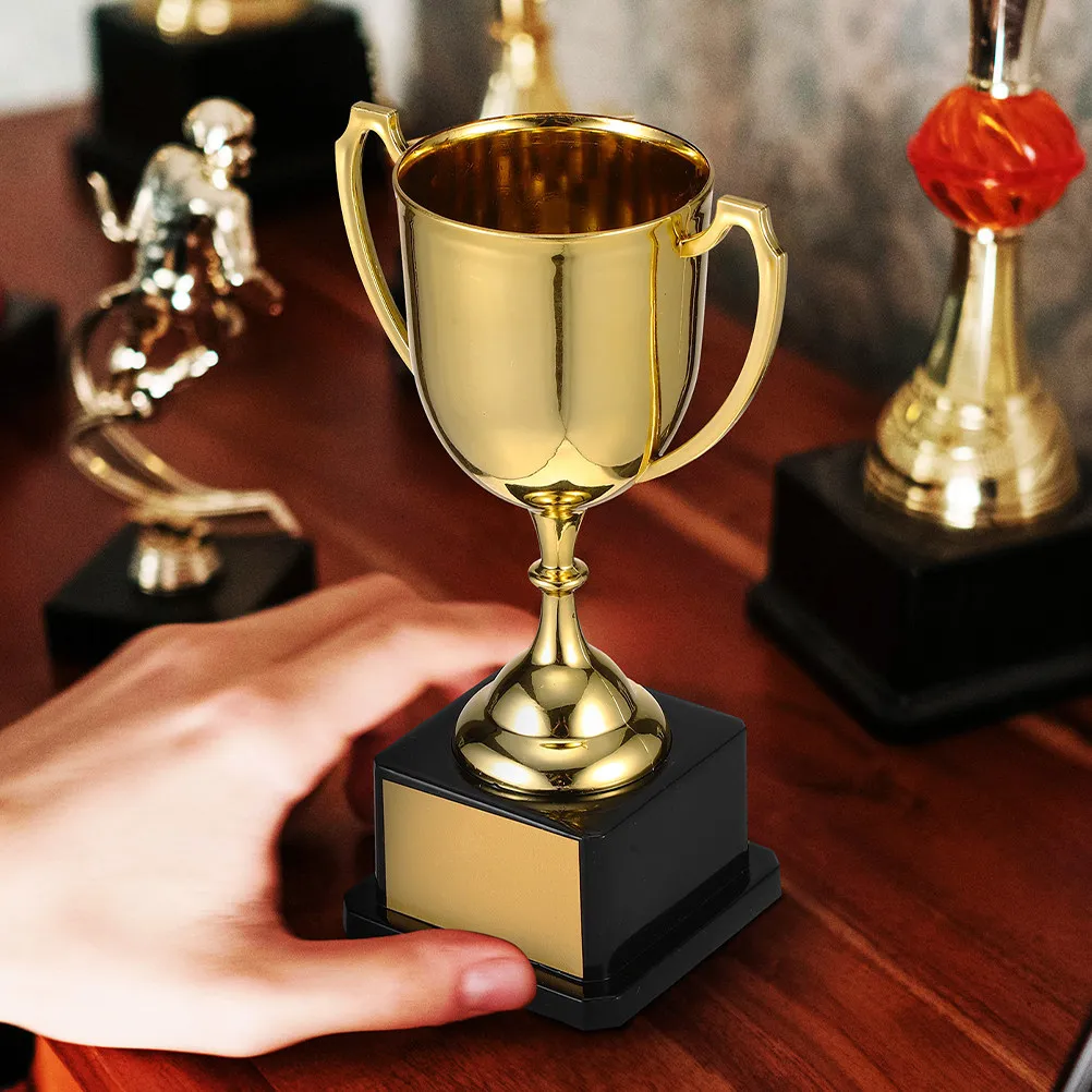 

2Pcs Soccer Trophy Award Gold Plastic Winner Recognition Cup Dance Trophy Soccer Award Funny Trophies
