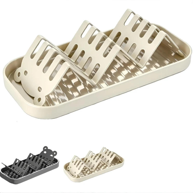 Creative Soap Holder W Shape Double-Sided Soap Dish Carbon Steel Drainage Soap Tray for Bathroom Kitchen Sponge Scrubber Holder