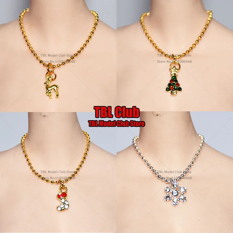 

1/6 Female Christmas Limited Edition Necklace Christmas Tree Stocking Milu Deer Snowflake Pendant Model for 12'' Action Figure