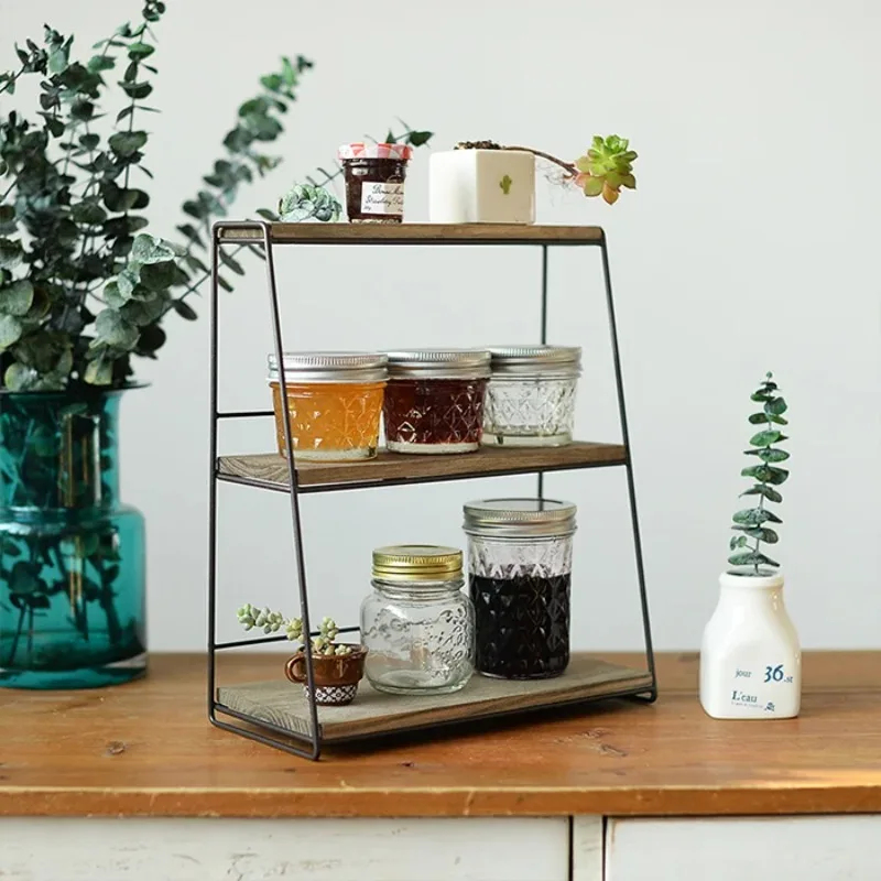 

Japanese Display Stand Multi-Tier Shelf Tabletop Cosmetic Rack Kitchen Seasoning Organizer for Living Room Decor