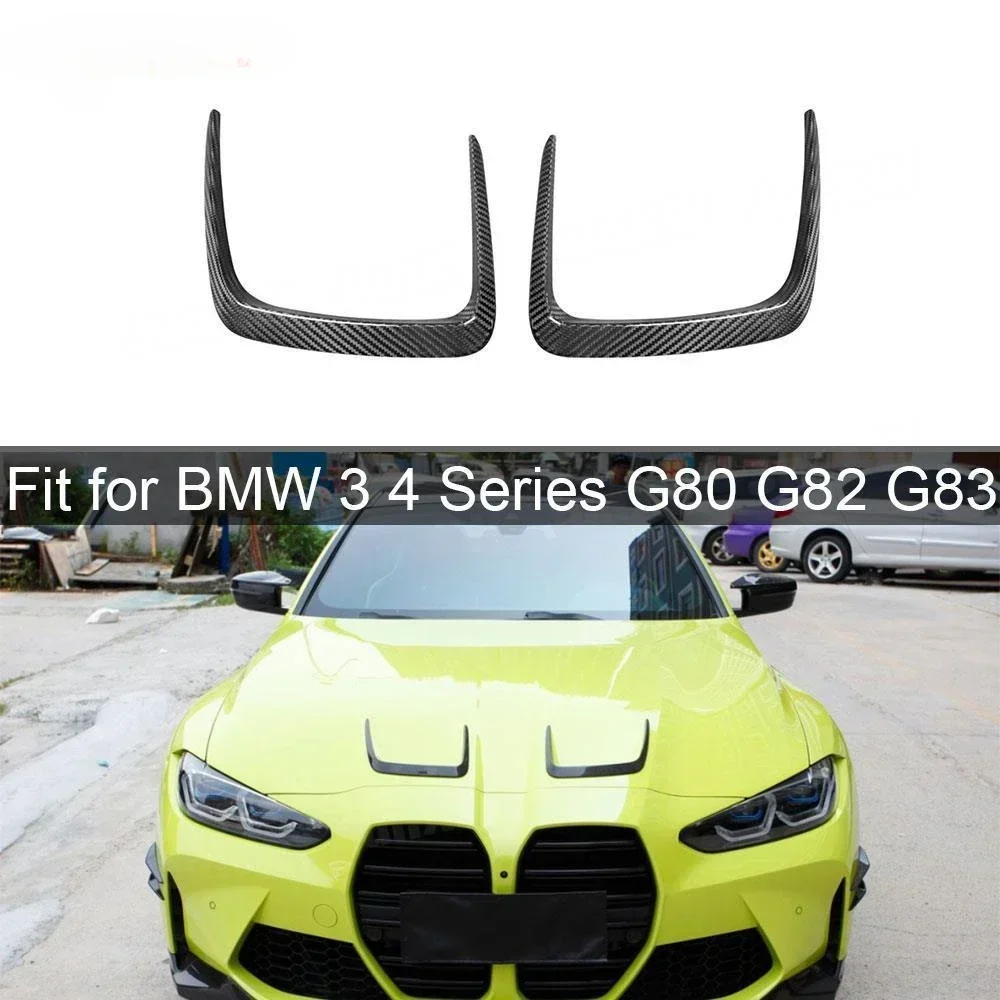 

New! For BMW G80 G82 G83 M3 M4 2021 -2023 Dry Carbon Fiber Canard Air Outlet Trims Vent Air Flow Engine Cover Trim Engine Cover