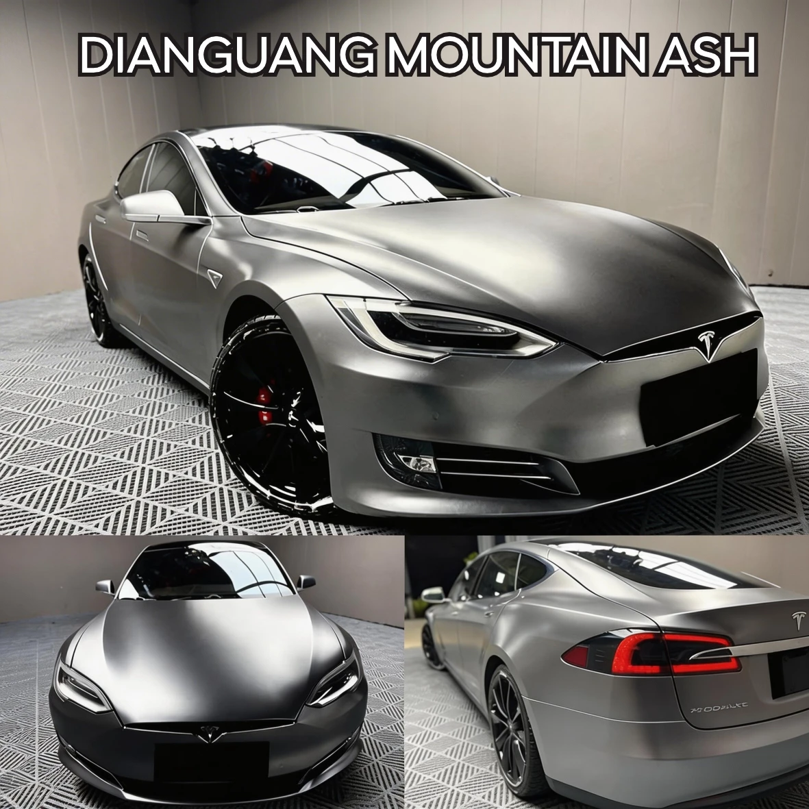 Matte Optic Mountain Gray Polymeric Stretch PET  6-8mil Car Body Sticker Anti-Scratch Satin Vinyl Wrap Film PVC Color Changing