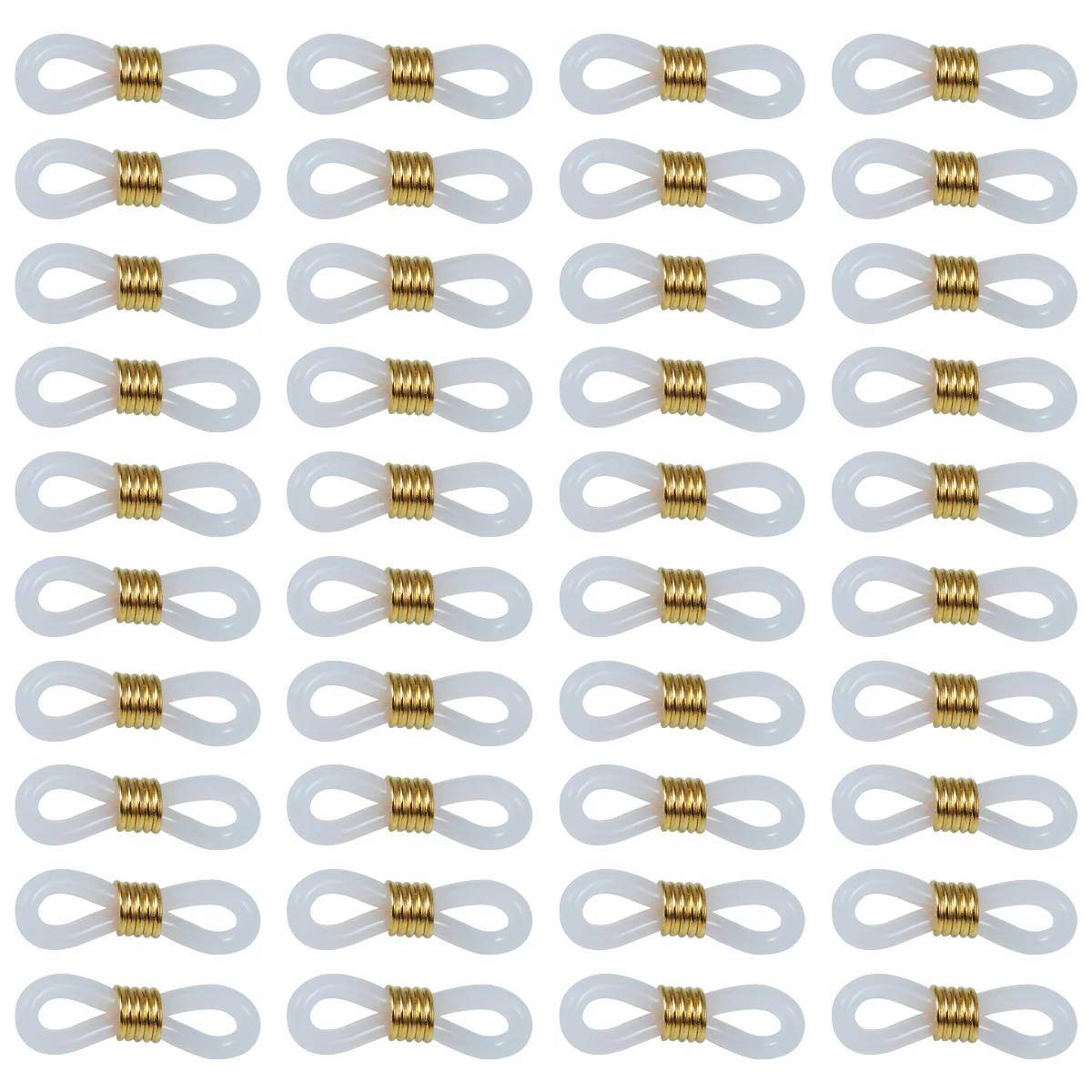

100Pcs Eyeglass Ring for Chain Flexible Material Durable Spring Buckle Accessories Golden Eyeglasses Chain Silicone Ring