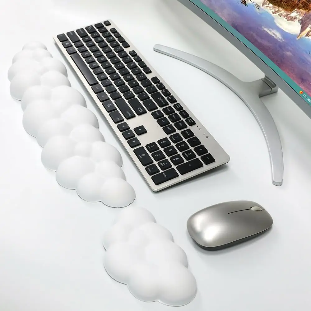 Cloud Shape Wrist Rest Pad Soft PU Material Memory Foam Anti-Slip Desktop Office Gamer Mouse Wrist Rest Pad