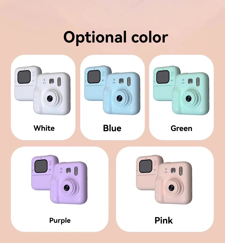 Children 1080P Hd Digital Camera Toys Instant Print for Kids Thermal Print Camera Instant Print Photo Video with 32g Memory Card