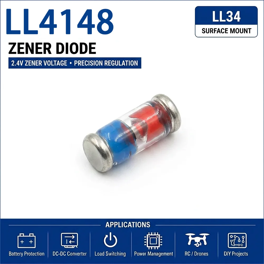 (100 pcs) LL4148 LL34 - Switching Diode 100V 200mA 4ns