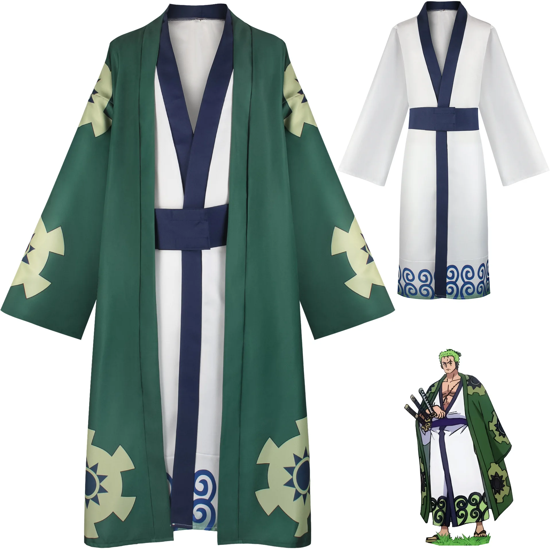 Treasure Pirates Cos Suit Country Cos Zoro Shiro Bathrobe Kimono Cosplay Clothing