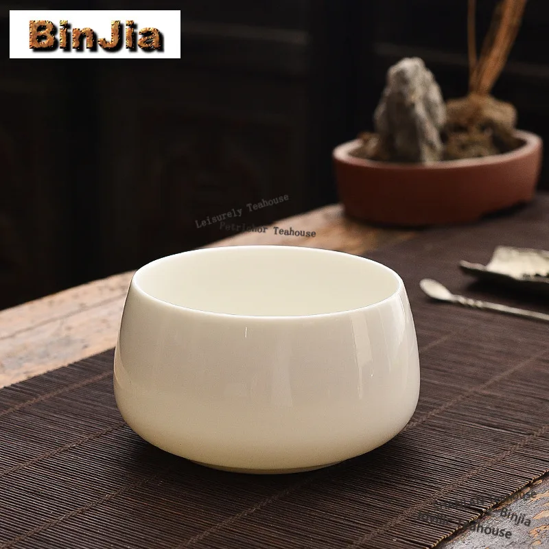 550ml Mutton Fat Jade Porcelain Jianshui Retro Washing Cup Bowl Water Washing Slag Tank Household Chaxi Teaset Supplies Ornament