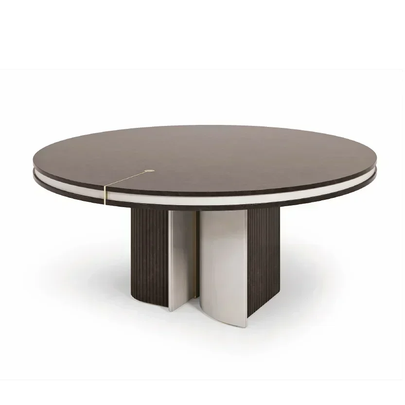 

for Gloss Paint Solid Wood Luxury Round Dining Table Set Modern Luxury Italian Designer Round Dining Tables