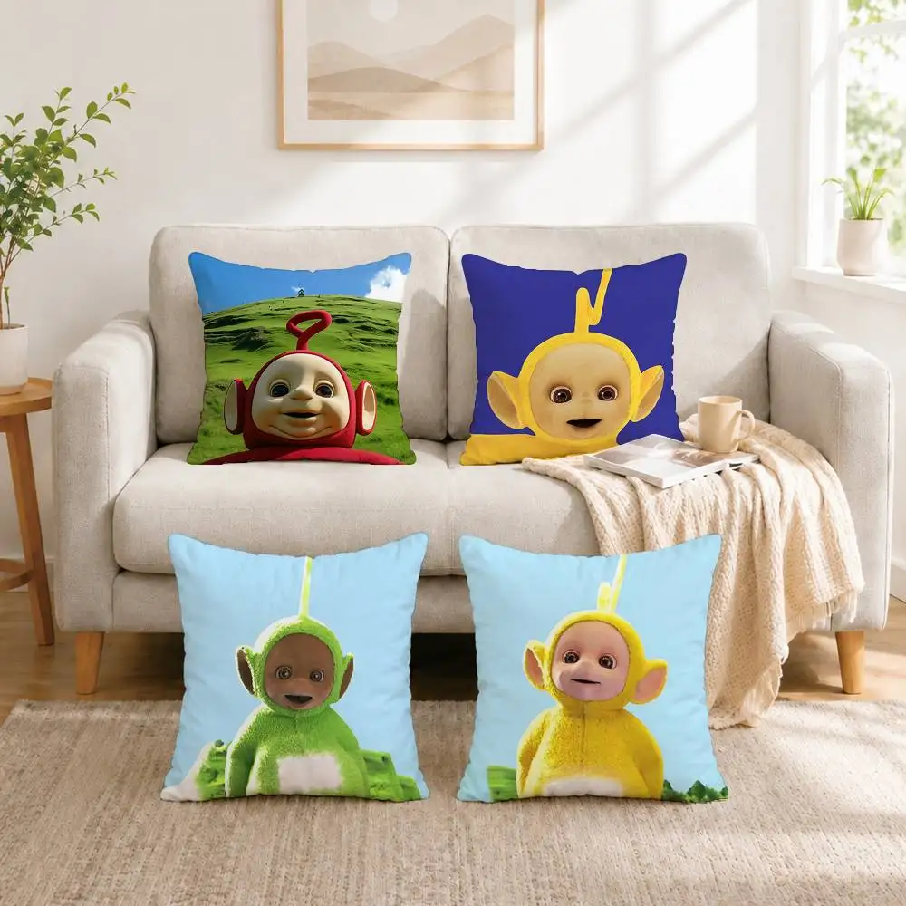 

C-Cute cartoons T-TeletubbiesS Square Double-Sided printed Pillow Case Bedroom Bedside Pillow Sofa Cushion Cover Gift