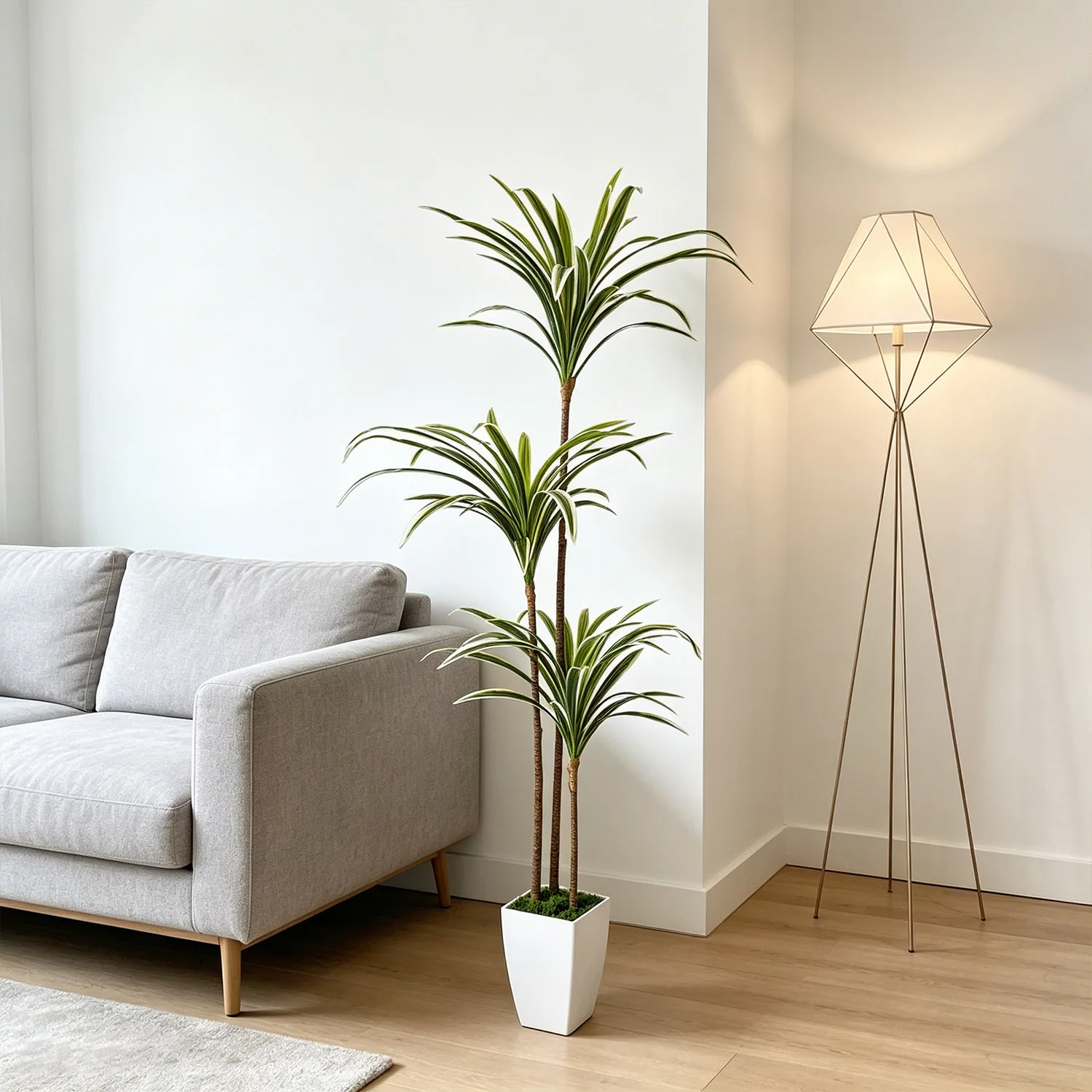 130-160cm Artificial Dracaena Reflexa Tree with Pot Realistic Fake Floral Plant for Home Wedding Living Room Indoor Decoration