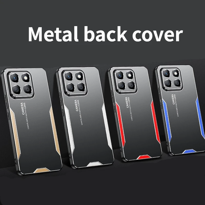 

Compatible with Honor X8 4G phone case Honor X30i 5G X8A X8B X9A X9B Metal back Cover Scratch and shock resistant