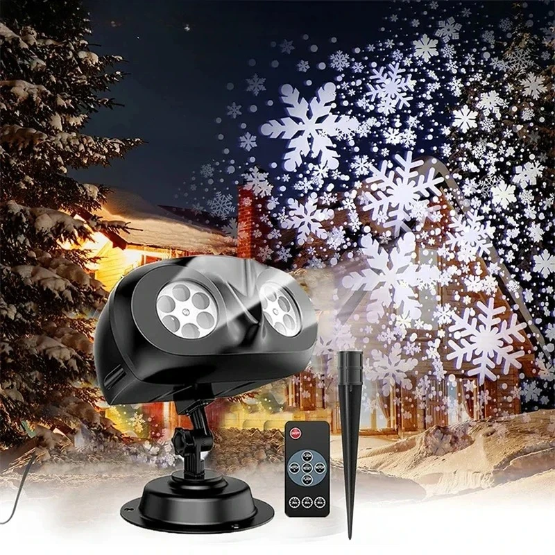 

New Christmas Snowfall Projector Lights Owl Shape Outdoor Highlight Landscape Dynamic LED Snowflake Projection Lamp