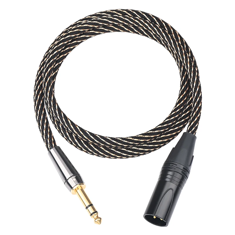 Kabel Audio HiFi 6.5mm do XLR 6N rdzeń OFC z pozłacana wtyczka podwójny 6.5mm TRS Jack do 3Pin 2XLR flagowy kabel do wzmacniacza telewizyjnego