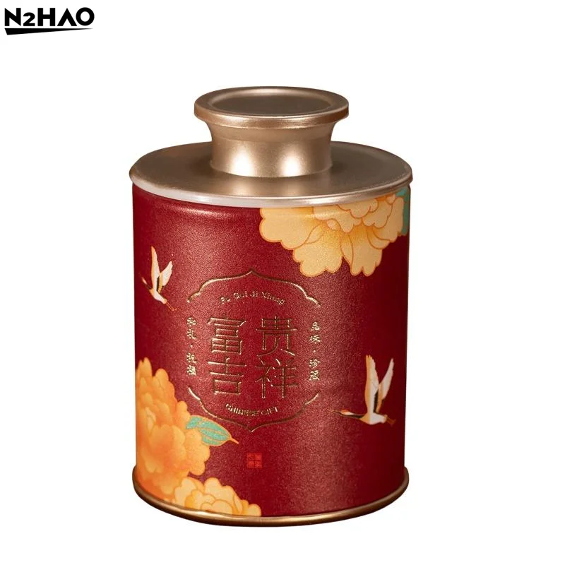 Retro Tea Storage Container Chinese Style Sealed Metal Tea Tin Can 150g Capacity for Household Kitchen Use Organizer